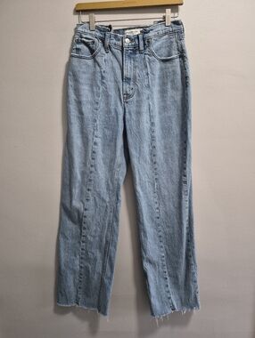 Abercrombie & Fitch Curve Love 90s Relaxed Jean High Rise Raw Hem Folded Seam 27